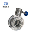 Sanitary butterfly valve manual spanner threaded/clamp/weld/flange fluid/powder factory price  3/4''-8''